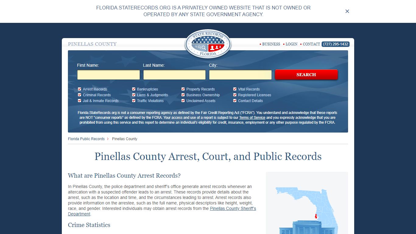 Pinellas County Arrest, Court, and Public Records